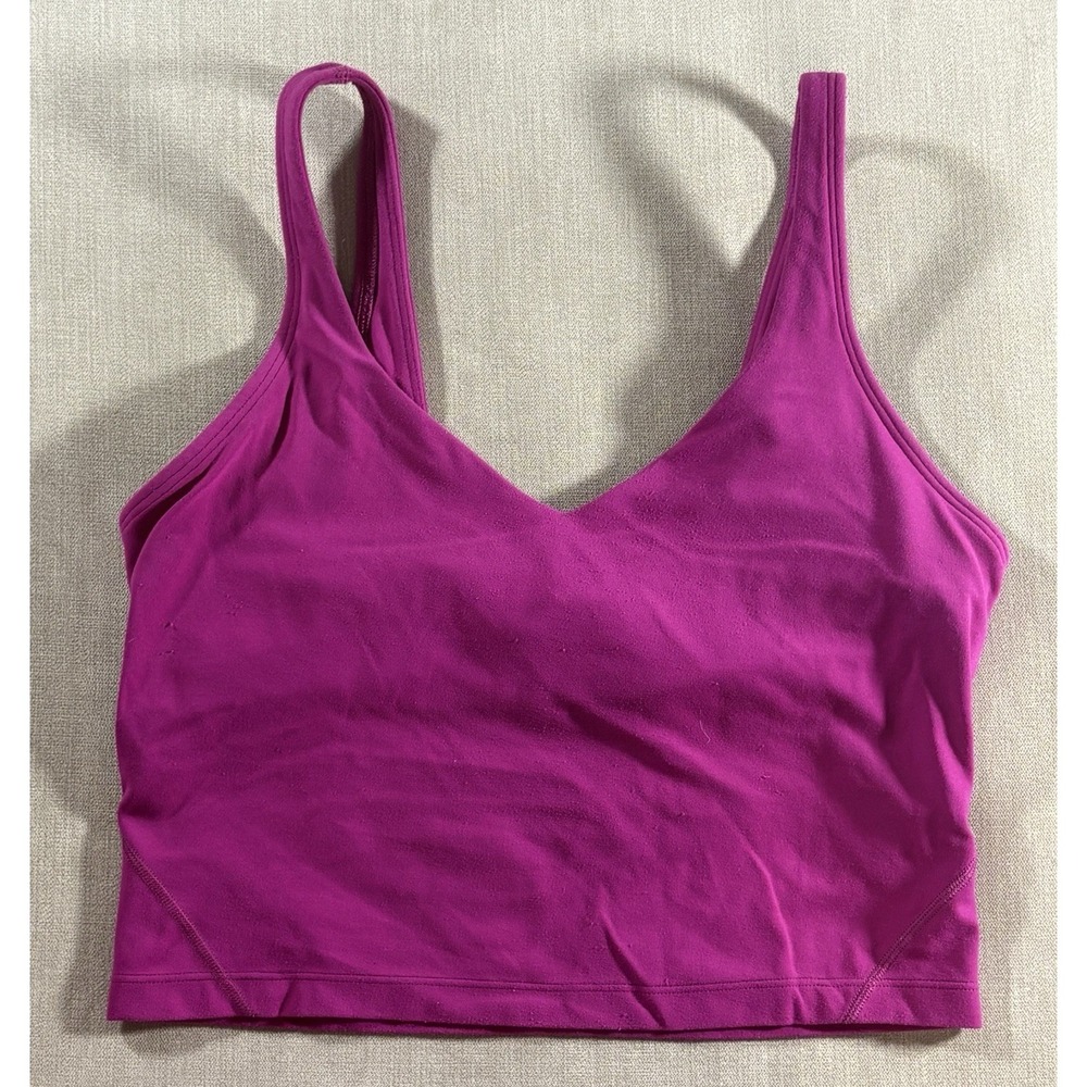 Lululemon Align Tank Top Womens 6 Sports BraPink Cropped Sleevele Athletic Yoga